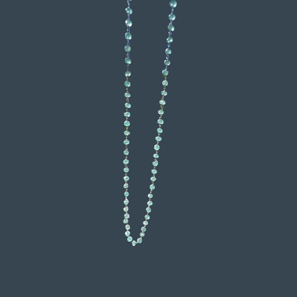 Vtg Aquamarine Gemstone Necklace Sterling Silver Chain & Lobster Clasp Boho - Picture 13 of 14